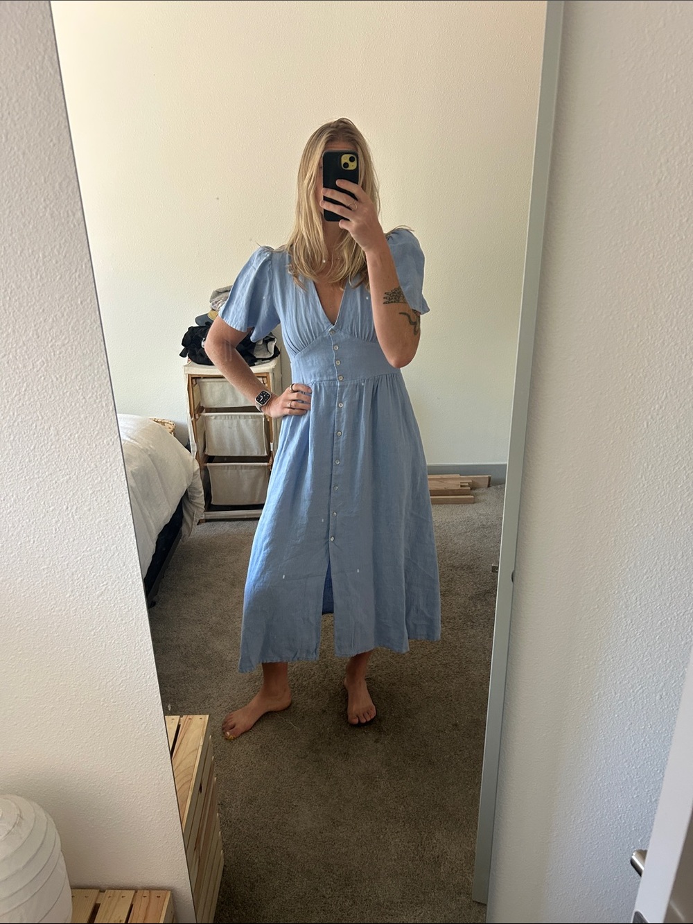 BNWT the new society melissa woman dress in vista blue sz M